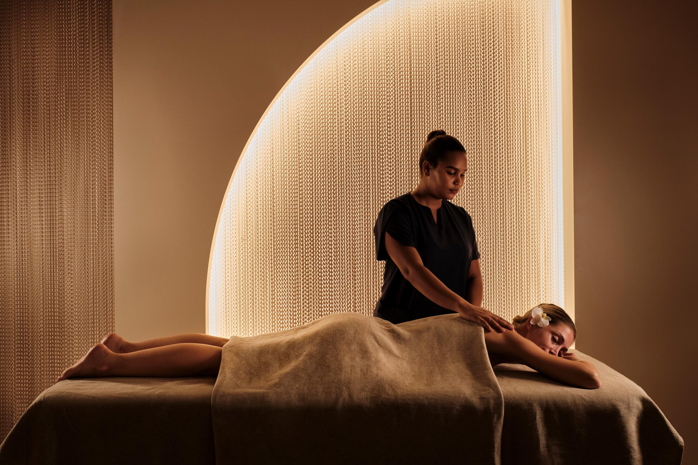 Woman receiving a spa treatment